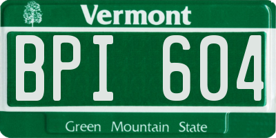 VT license plate BPI604