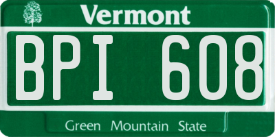 VT license plate BPI608
