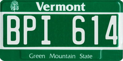VT license plate BPI614