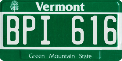 VT license plate BPI616