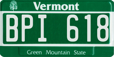 VT license plate BPI618
