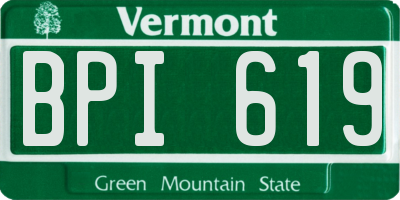VT license plate BPI619