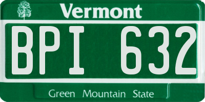 VT license plate BPI632