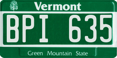 VT license plate BPI635