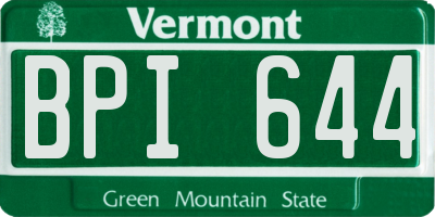 VT license plate BPI644