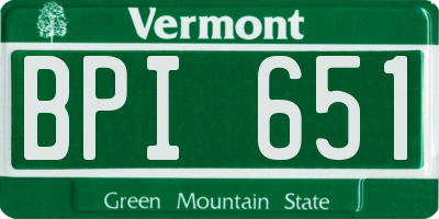 VT license plate BPI651