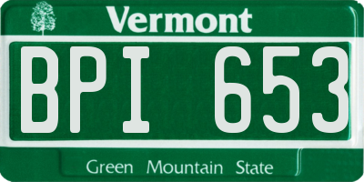VT license plate BPI653