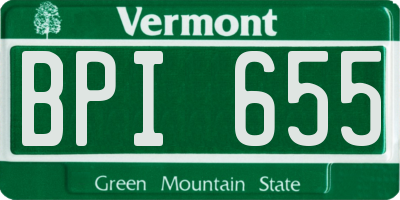 VT license plate BPI655