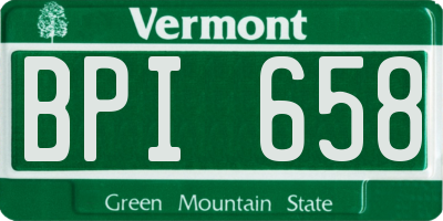 VT license plate BPI658