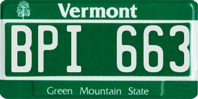VT license plate BPI663