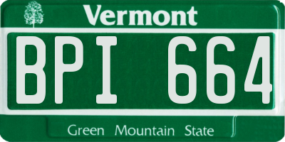 VT license plate BPI664