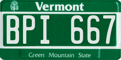 VT license plate BPI667