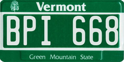 VT license plate BPI668