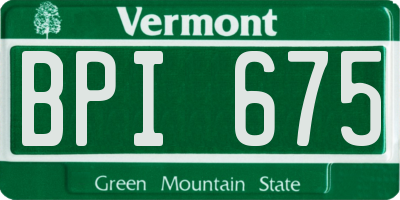 VT license plate BPI675
