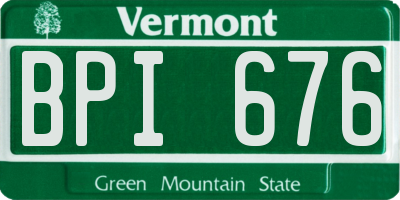VT license plate BPI676