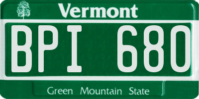 VT license plate BPI680