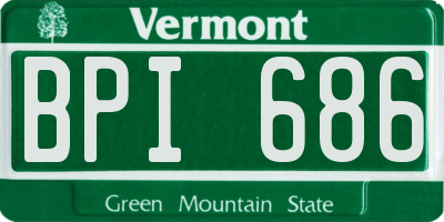 VT license plate BPI686