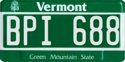 VT license plate BPI688