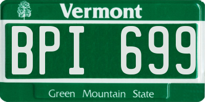 VT license plate BPI699