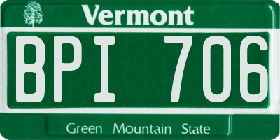 VT license plate BPI706