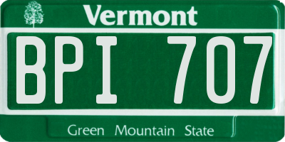 VT license plate BPI707