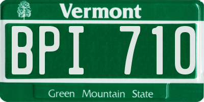VT license plate BPI710