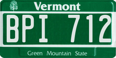 VT license plate BPI712