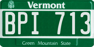 VT license plate BPI713