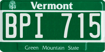 VT license plate BPI715