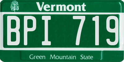 VT license plate BPI719