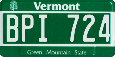 VT license plate BPI724