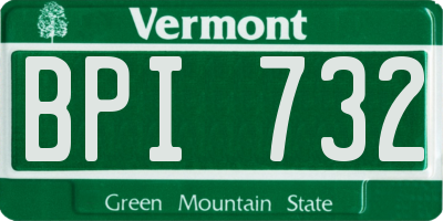 VT license plate BPI732