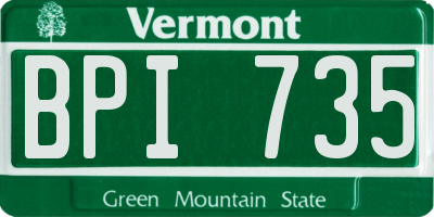 VT license plate BPI735