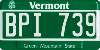 VT license plate BPI739