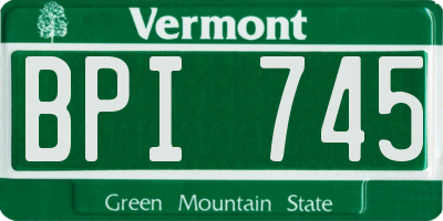 VT license plate BPI745