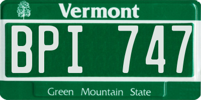VT license plate BPI747