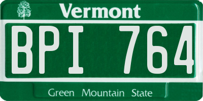 VT license plate BPI764