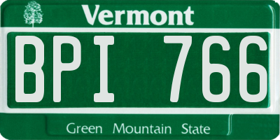 VT license plate BPI766