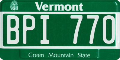 VT license plate BPI770