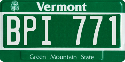 VT license plate BPI771