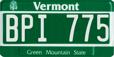 VT license plate BPI775