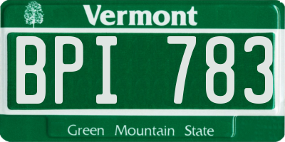 VT license plate BPI783