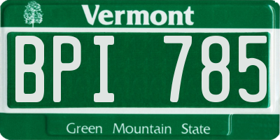 VT license plate BPI785