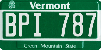 VT license plate BPI787