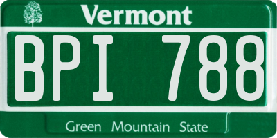 VT license plate BPI788