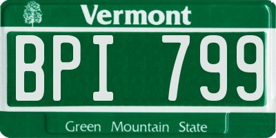 VT license plate BPI799