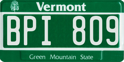 VT license plate BPI809