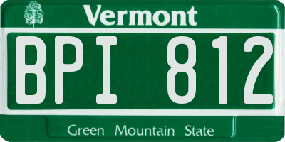 VT license plate BPI812