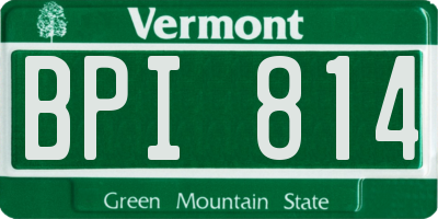 VT license plate BPI814