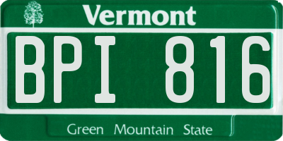 VT license plate BPI816